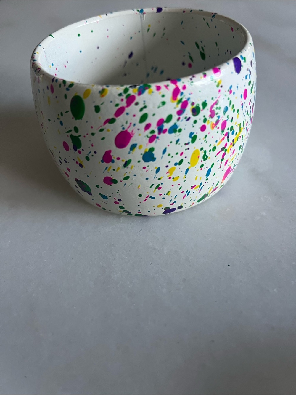 1980s Splatter Painted Bangle, White with Bold Colors, 1980s, 1990s, Y2K, FUNKY!